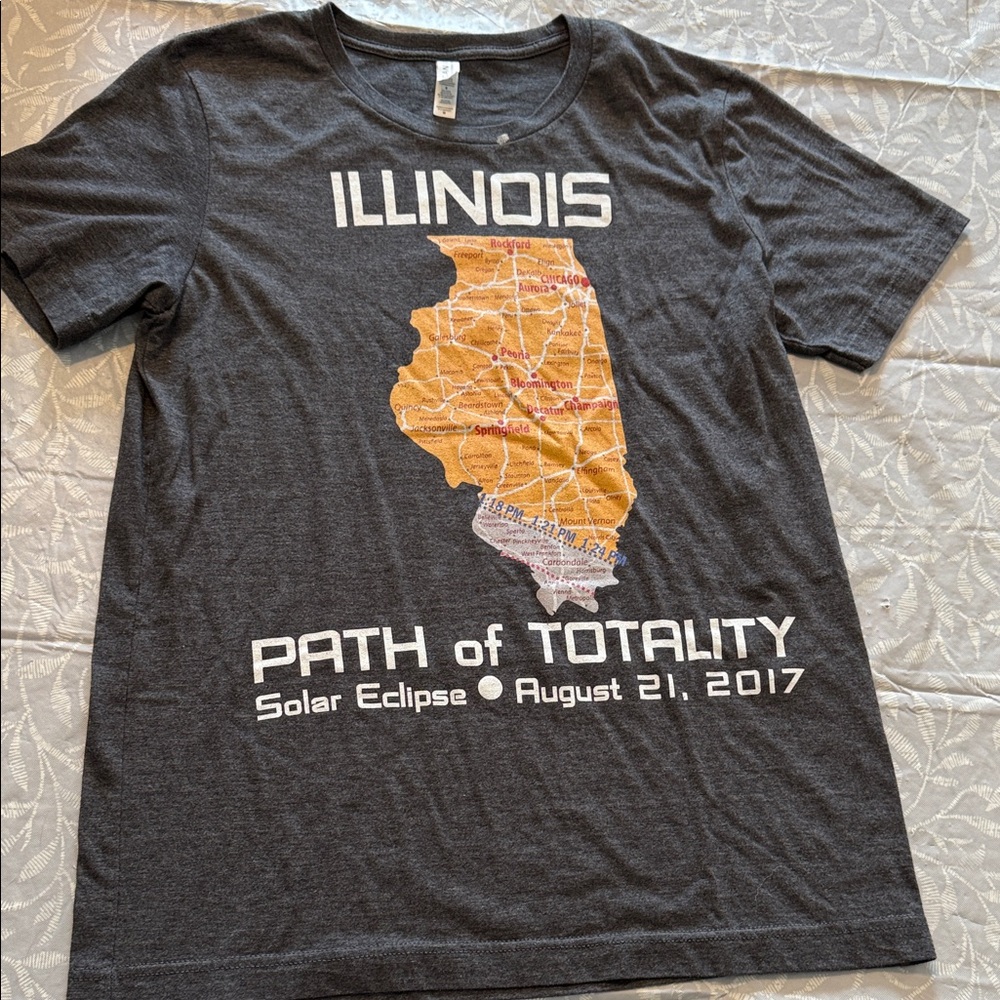 Bella Canvas Gray Illinois Solar Eclipse Tee